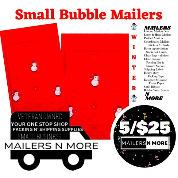 Mailers N More Office Winter Small Bubble Mailers For Jewelry